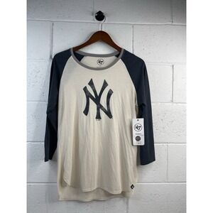 New York Yankees Women's Raglan Baseball 3/4 Quarter Sleeves NWT Size L